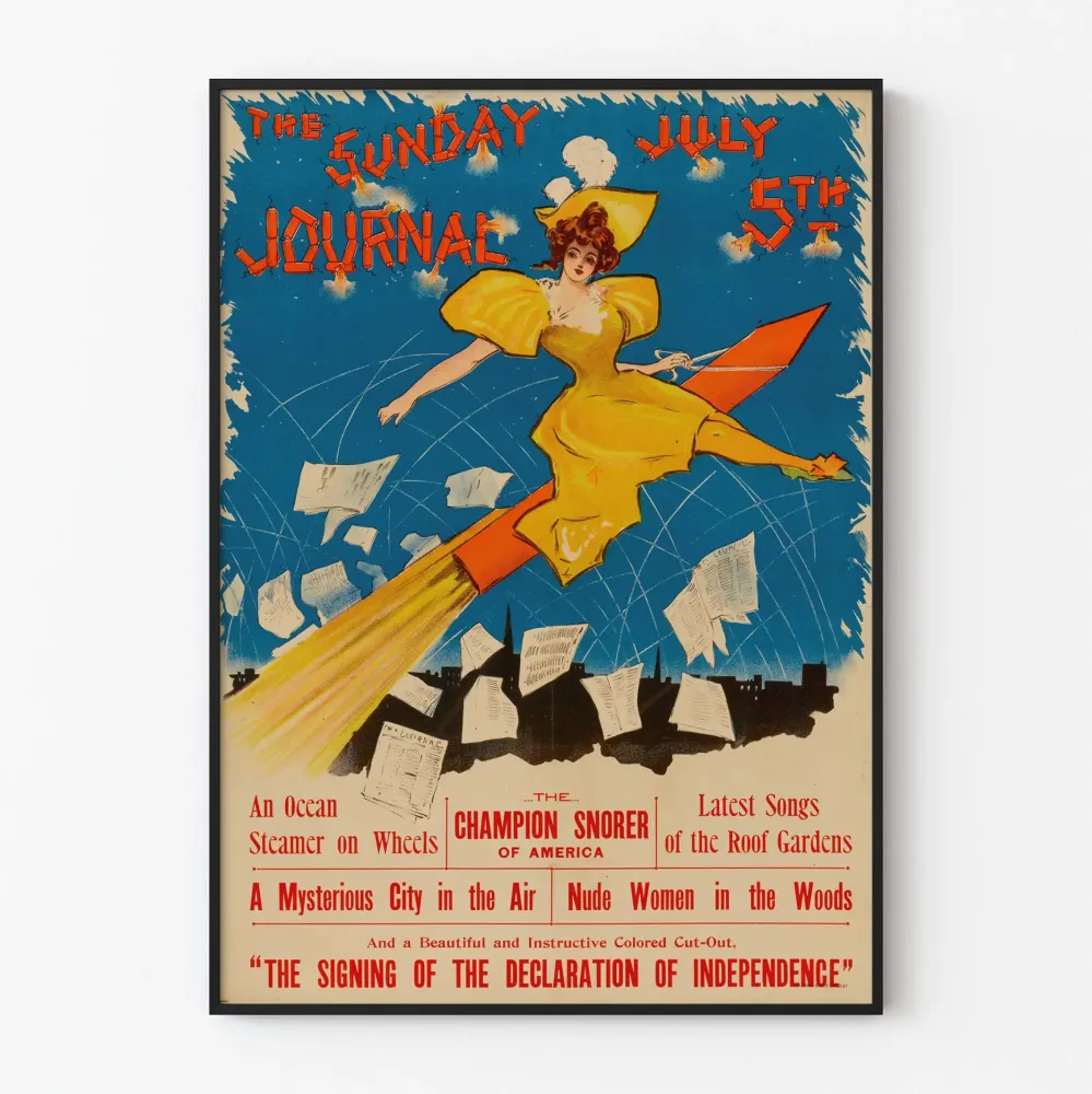 Plakat vintage Sunday Journal 5 lipca 1896