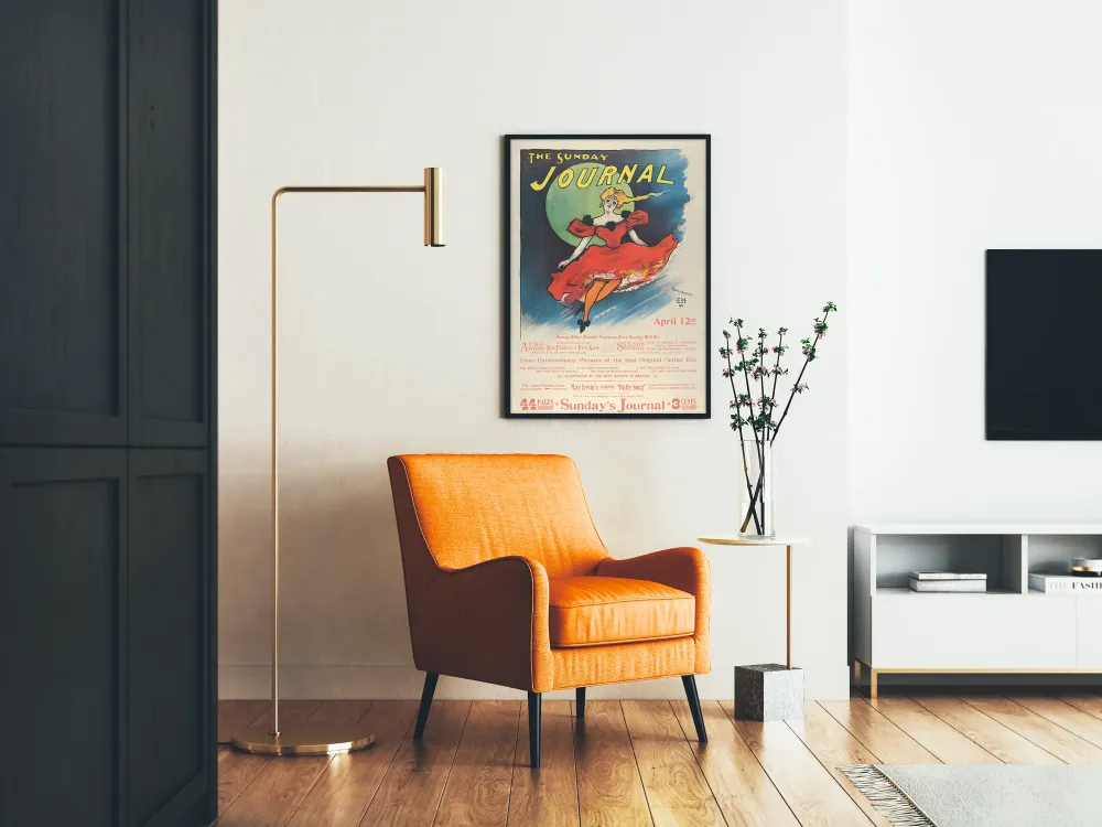 Plakat vintage Sunday Journal - Tancerka w czerwonej sukni