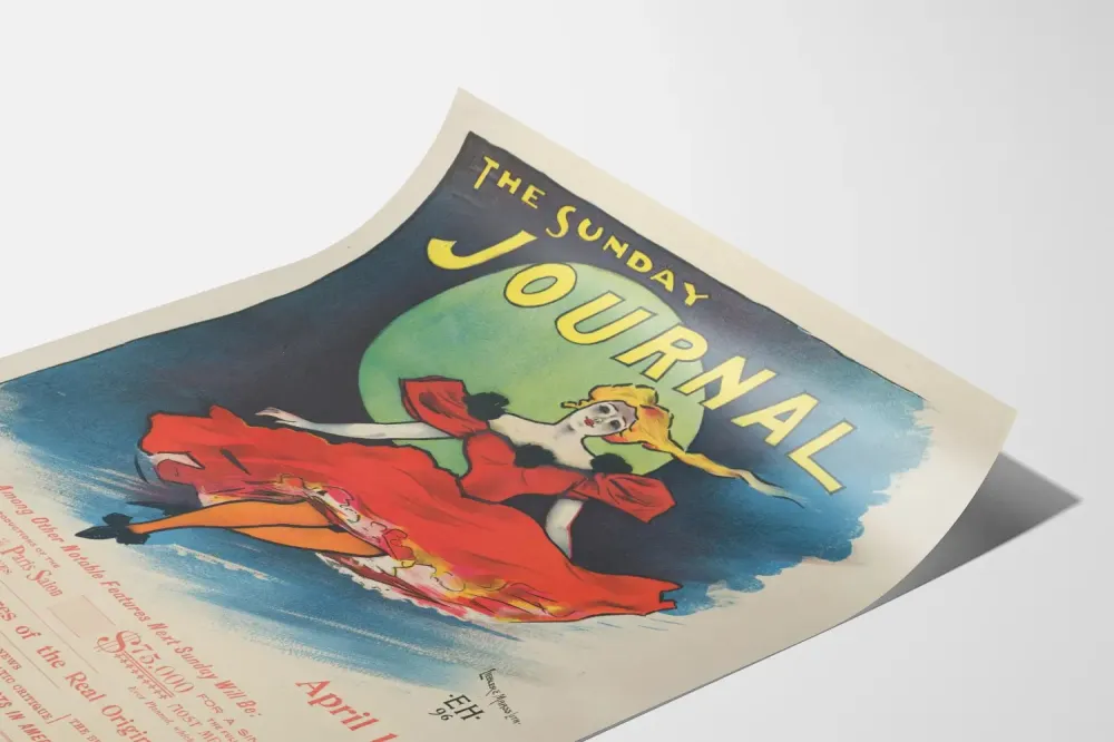 Plakat vintage Sunday Journal - Tancerka w czerwonej sukni