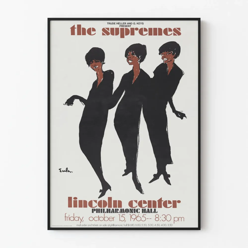 Plakat vintage Supremes w Lincoln Center 1965