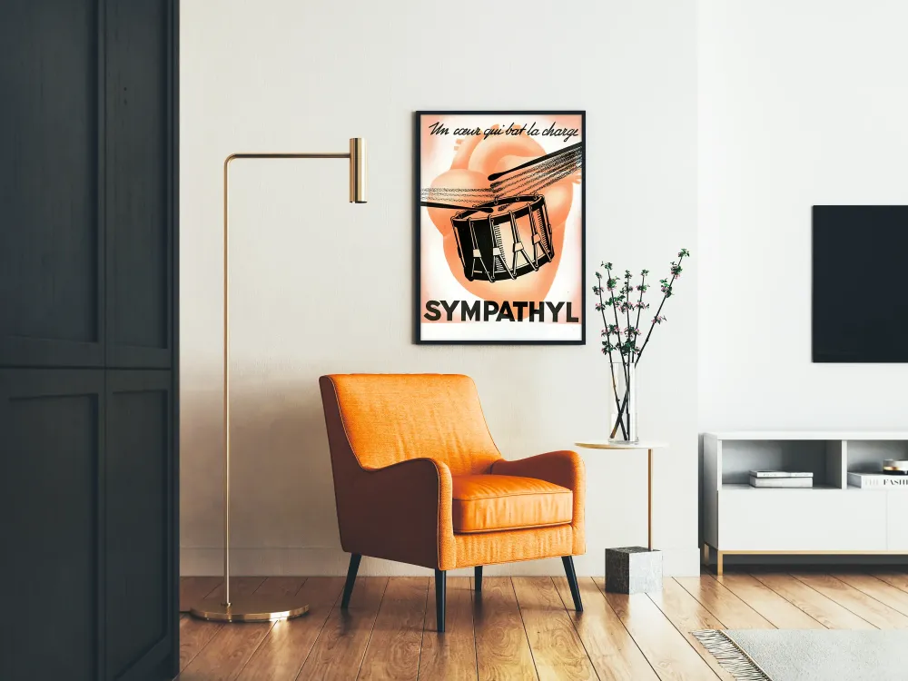 Plakat vintage Sympathyl serce bijące i bęben