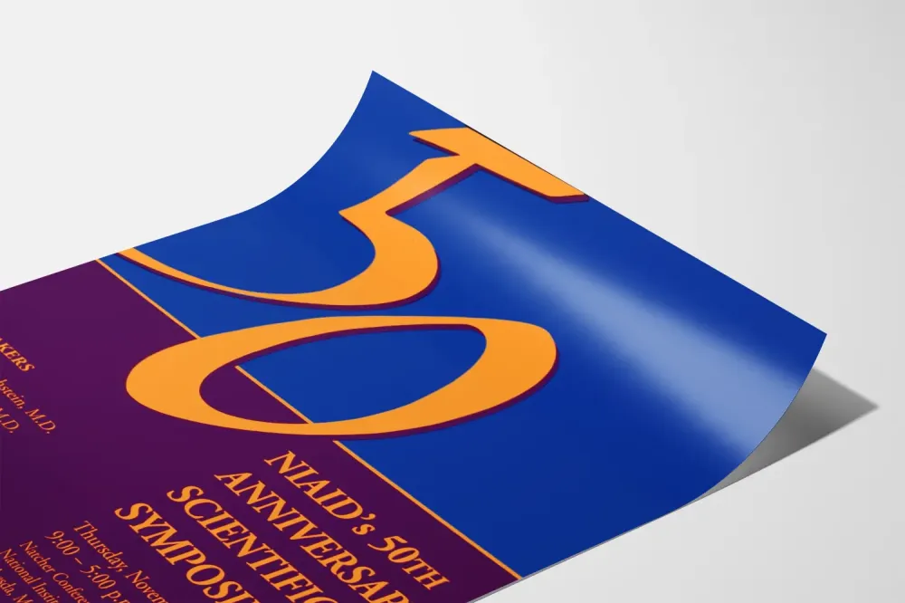 Plakat vintage sympozjum naukowe 50 lat NIAID