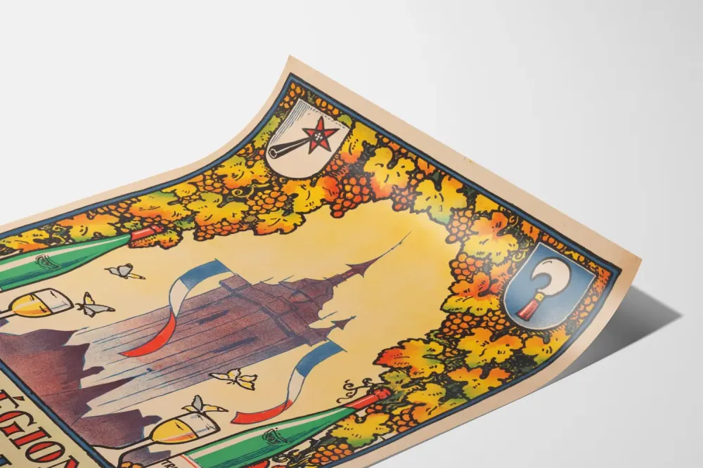 Plakat vintage Targi Win z Alzacji Colmar 1948