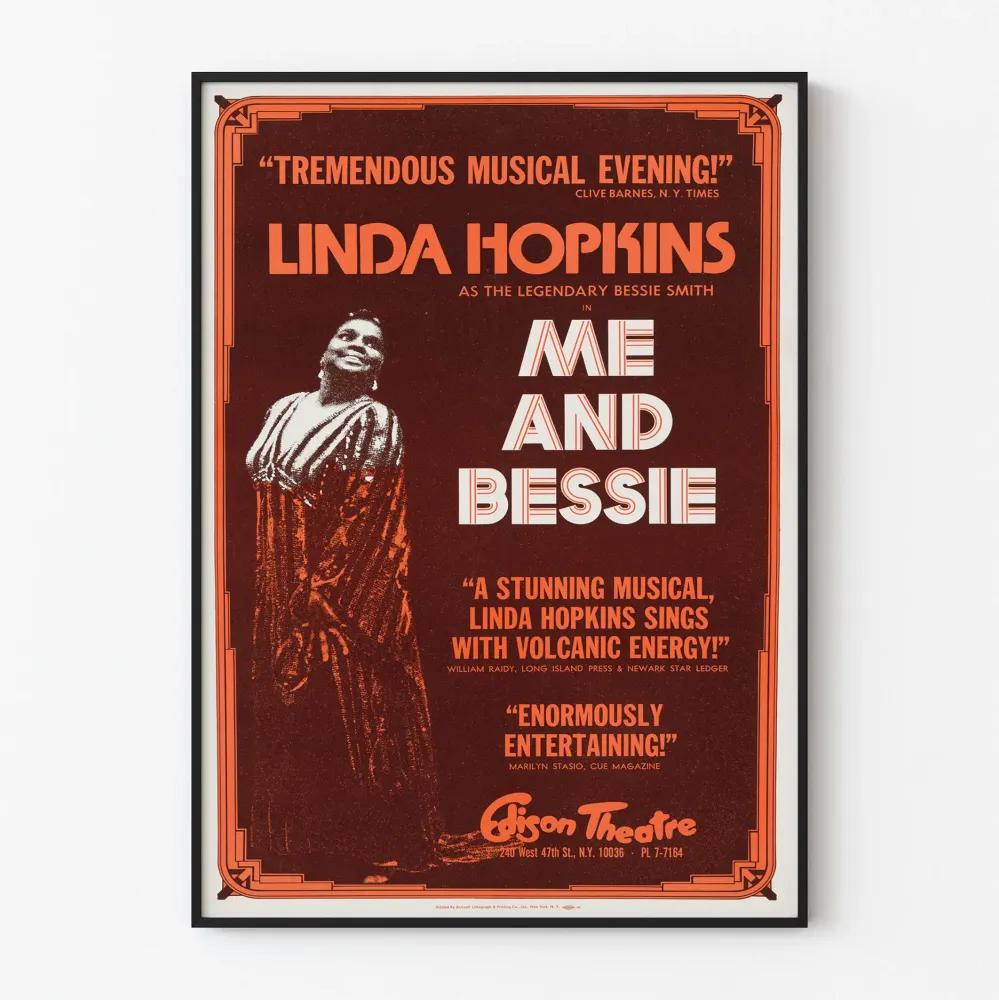 Plakat vintage Teatr Me and Bessie - Linda Hopkins jako Bessie Smith