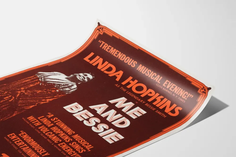 Plakat vintage Teatr Me and Bessie - Linda Hopkins jako Bessie Smith