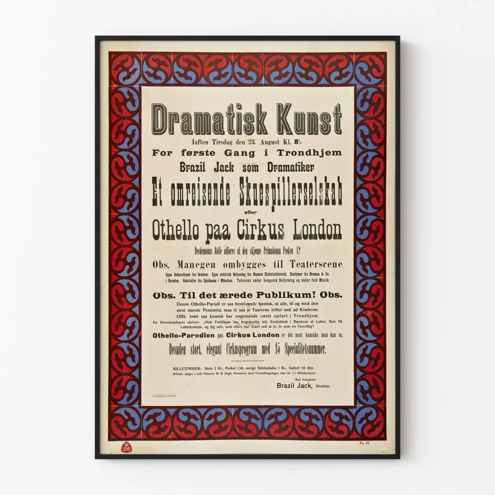 Plakat Vintage Teatr Dramatyczny Sztuka z Ramą Ozdobną