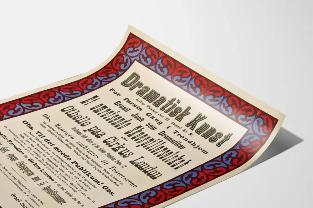 Plakat Vintage Teatr Dramatyczny Sztuka z Ramą Ozdobną