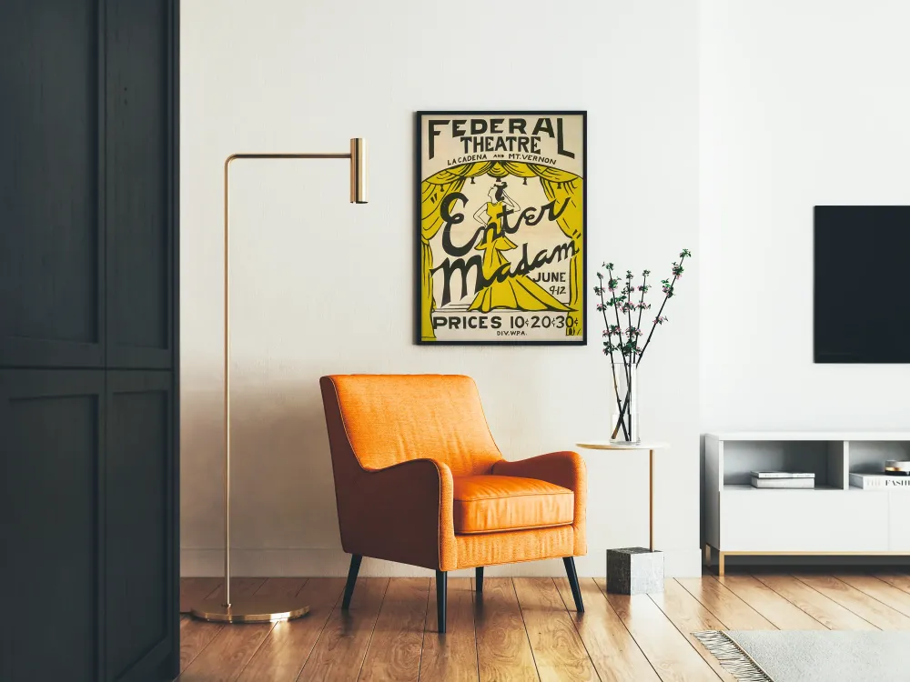 Plakat vintage teatr Federal Theatre Enter Madam
