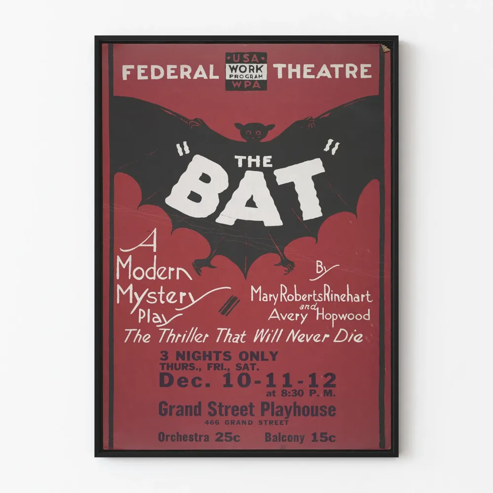 Plakat Vintage Teatr Federalny - Nietoperz, Nowoczesna Tajemnica