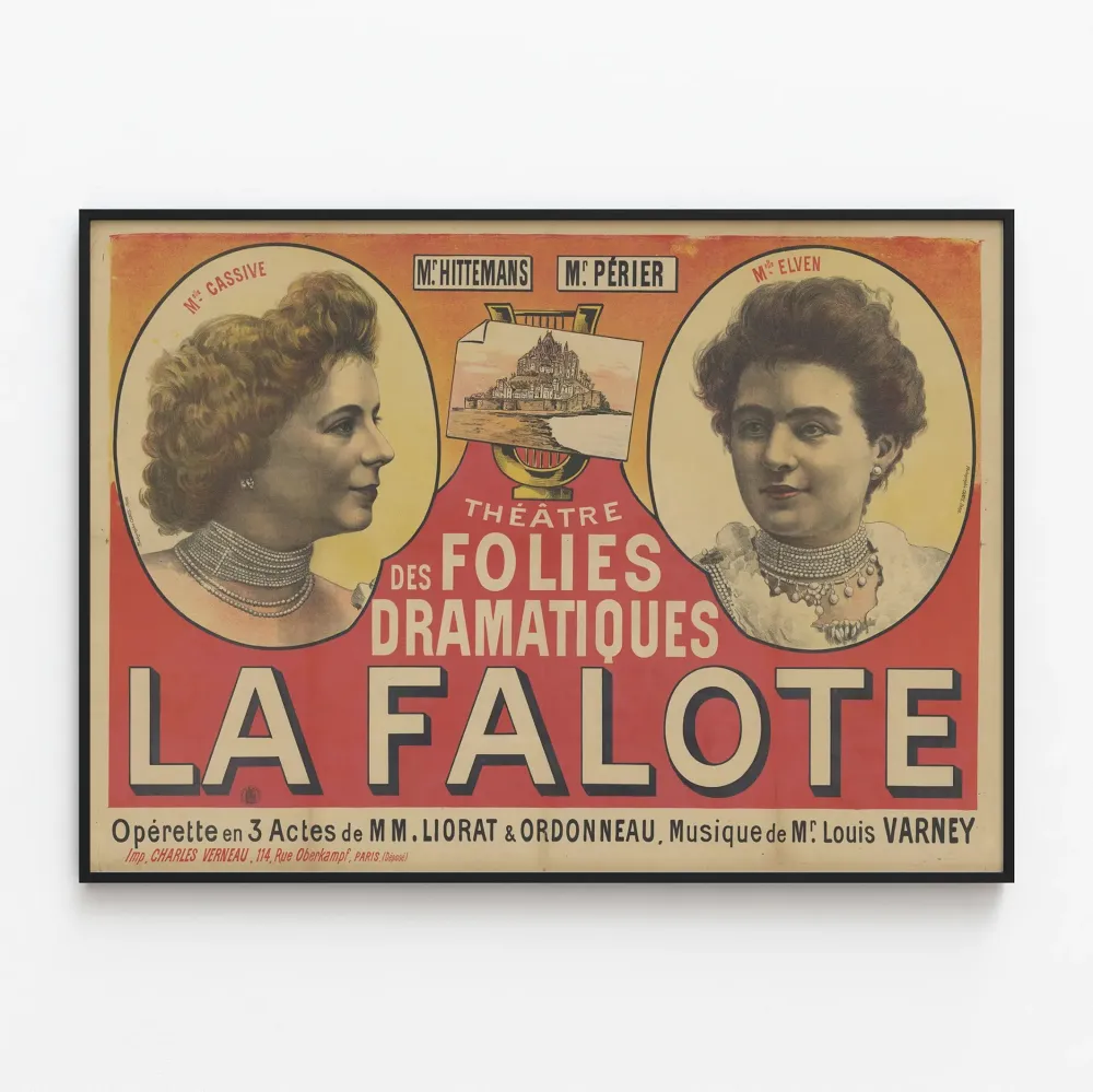 Plakat vintage Teatr Folies Dramatiques - La Falote