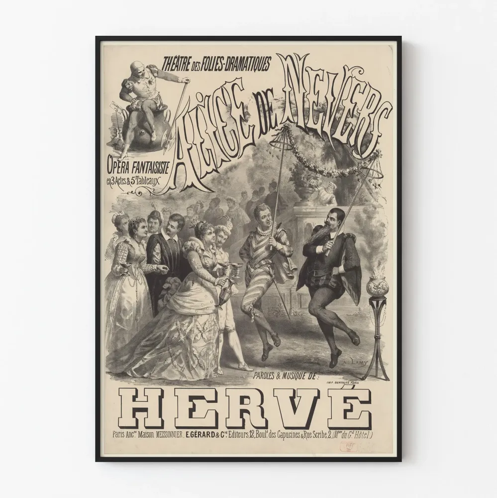 Plakat vintage Teatr Folies-Dramatiques - Alice de Nevers