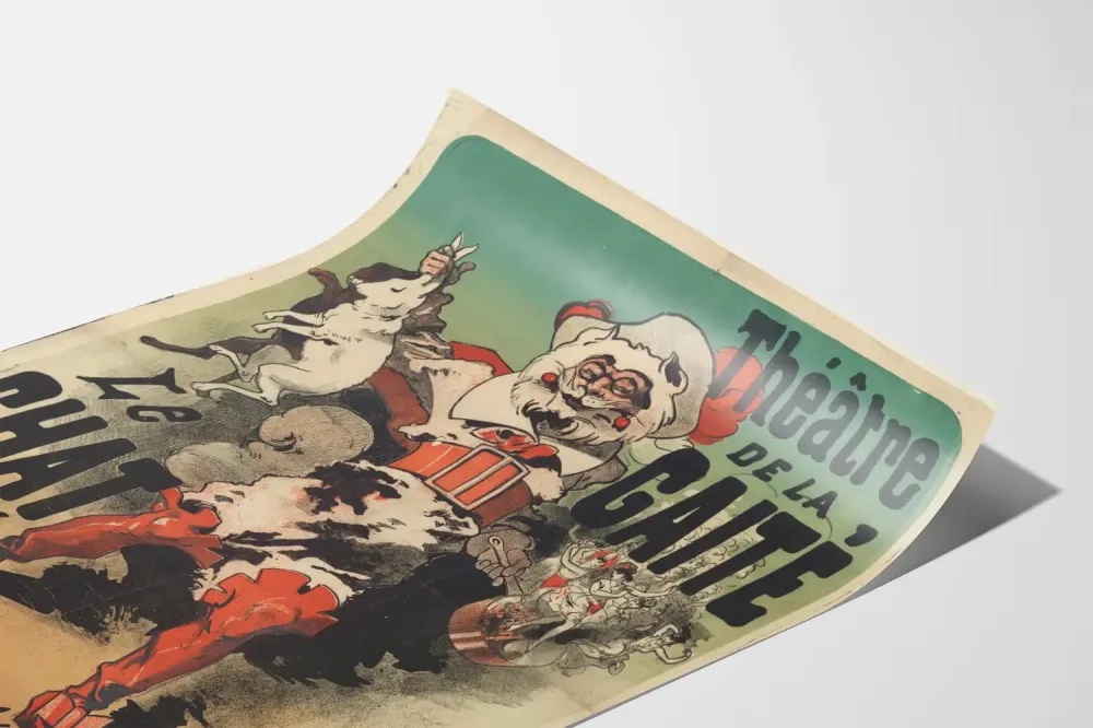 Plakat Vintage Teatr Gaîté Kot w Butach
