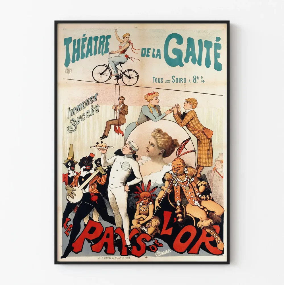 Plakat vintage Teatr La Gaîté - Kraj Złota