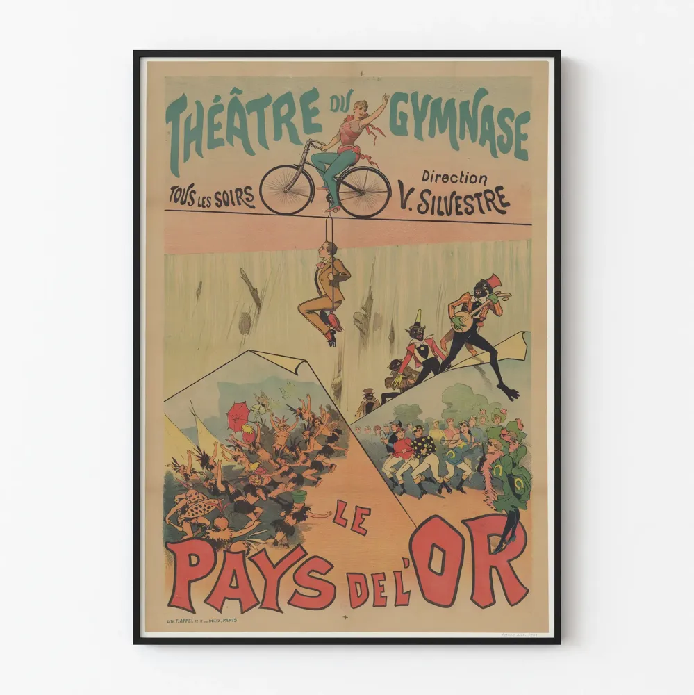 Plakat vintage Teatr Gymnase - Kraina Złota