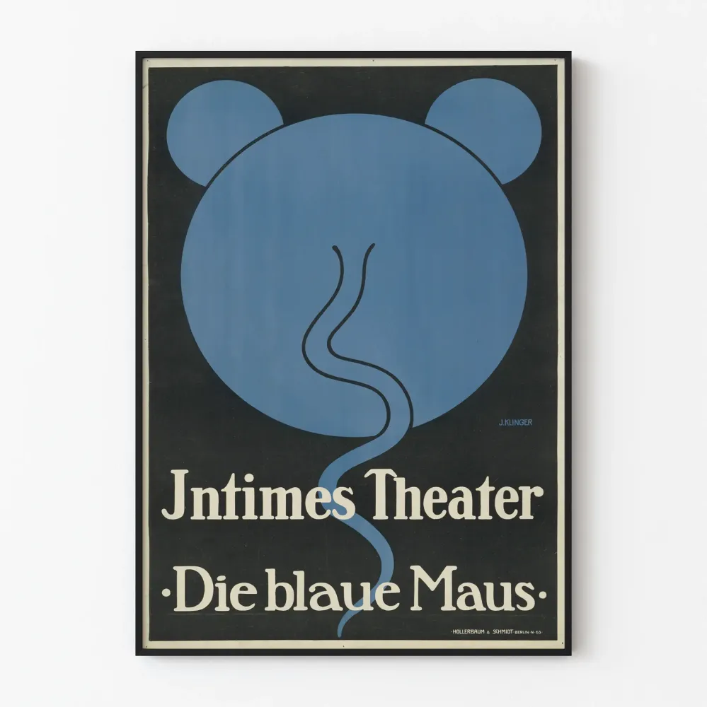 Plakat vintage Teatr Intimes Niebiesza Mysz