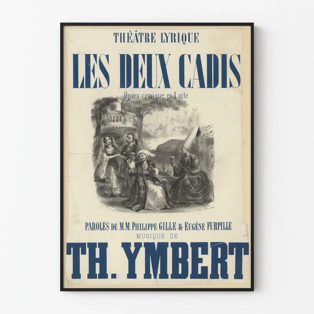Plakat Vintage Teatr Lyrique Les Deux Cadis