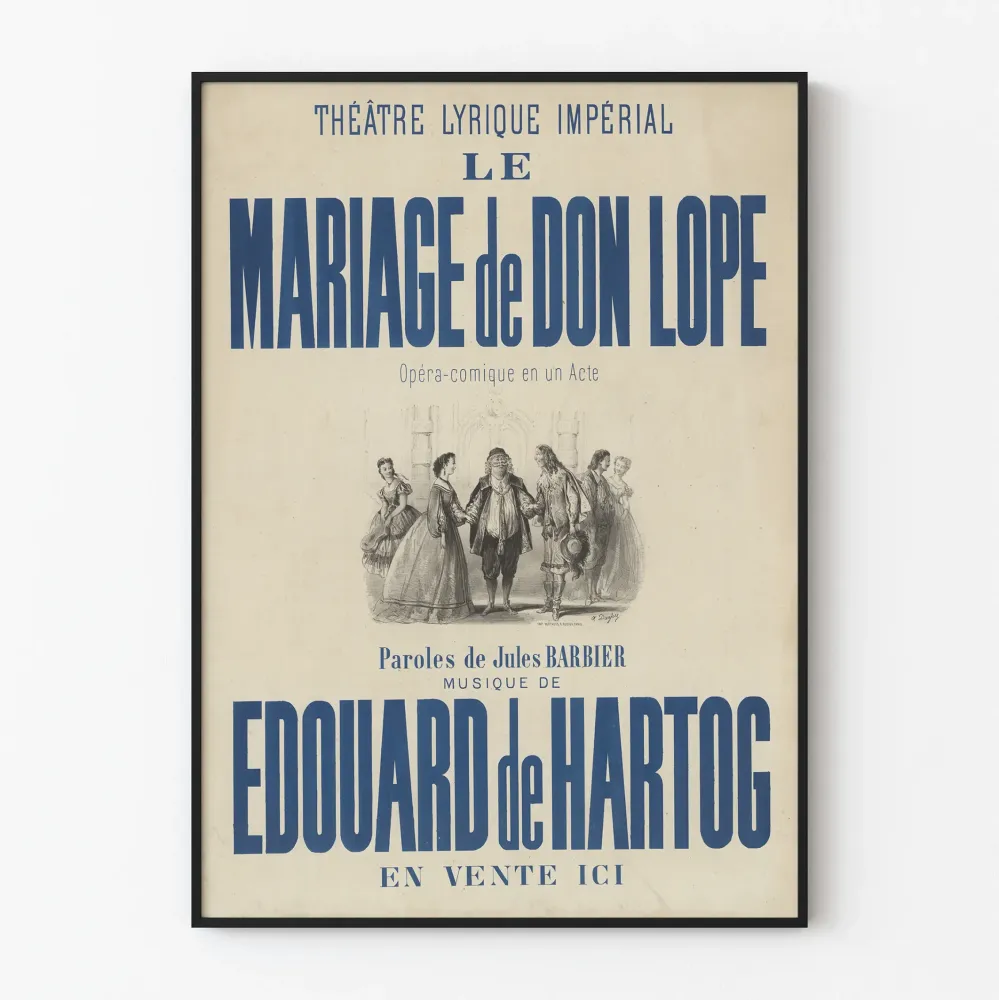 Plakat Vintage Teatr Lyrique - Ślub Don Lope