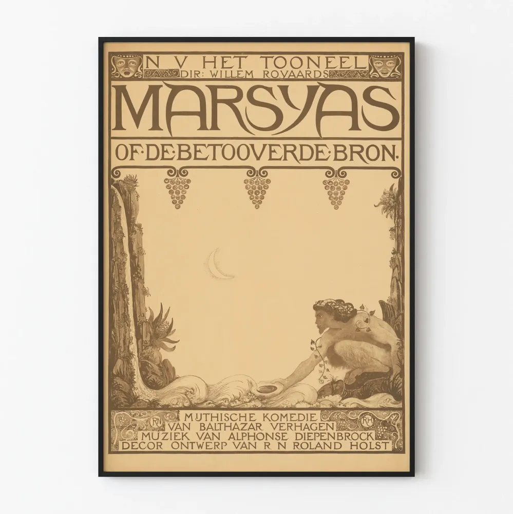 Plakat vintage teatr Marsjas naturalny wystrój