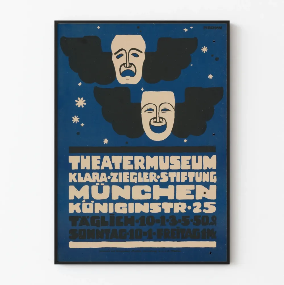 Plakat vintage Teatr Muzeum Klara Ziegler Monachium