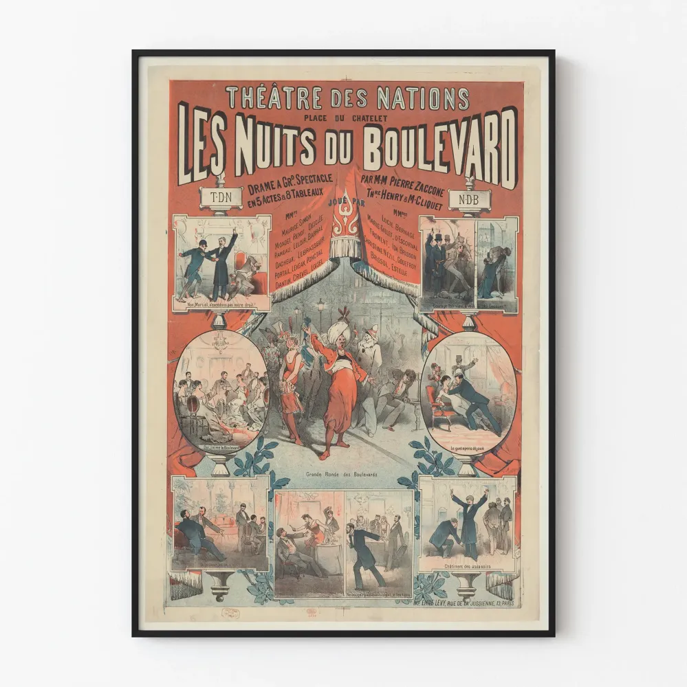 Plakat vintage Teatr Narodów Nocami Bulwaru