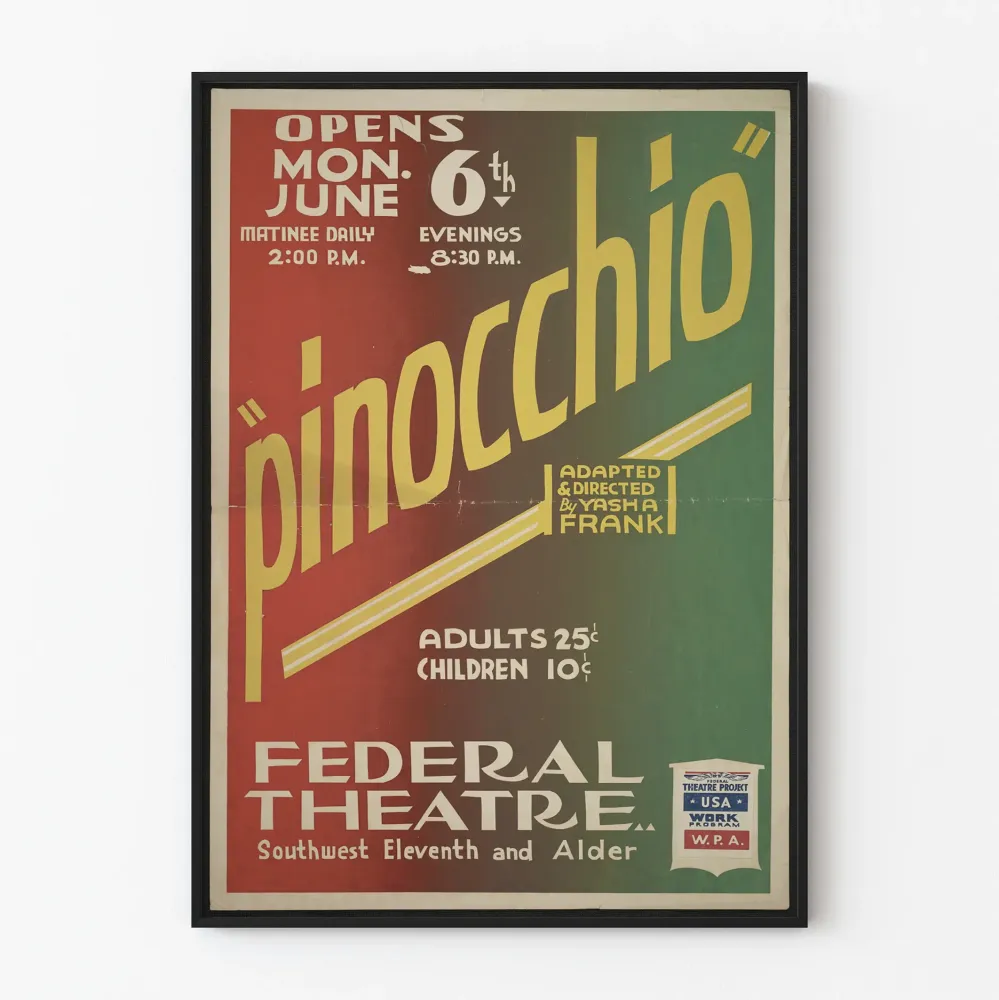 Plakat vintage teatr Pinokio