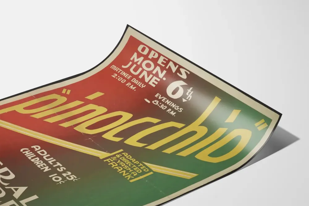 Plakat vintage teatr Pinokio