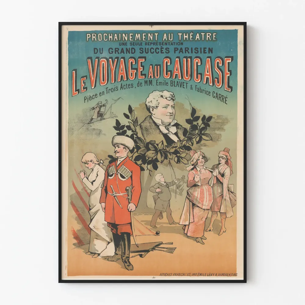 Plakat vintage Teatr Podróż na Kaukaz