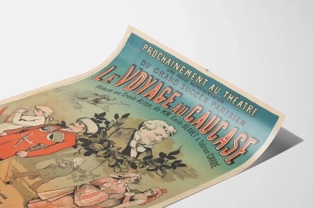 Plakat vintage Teatr Podróż na Kaukaz