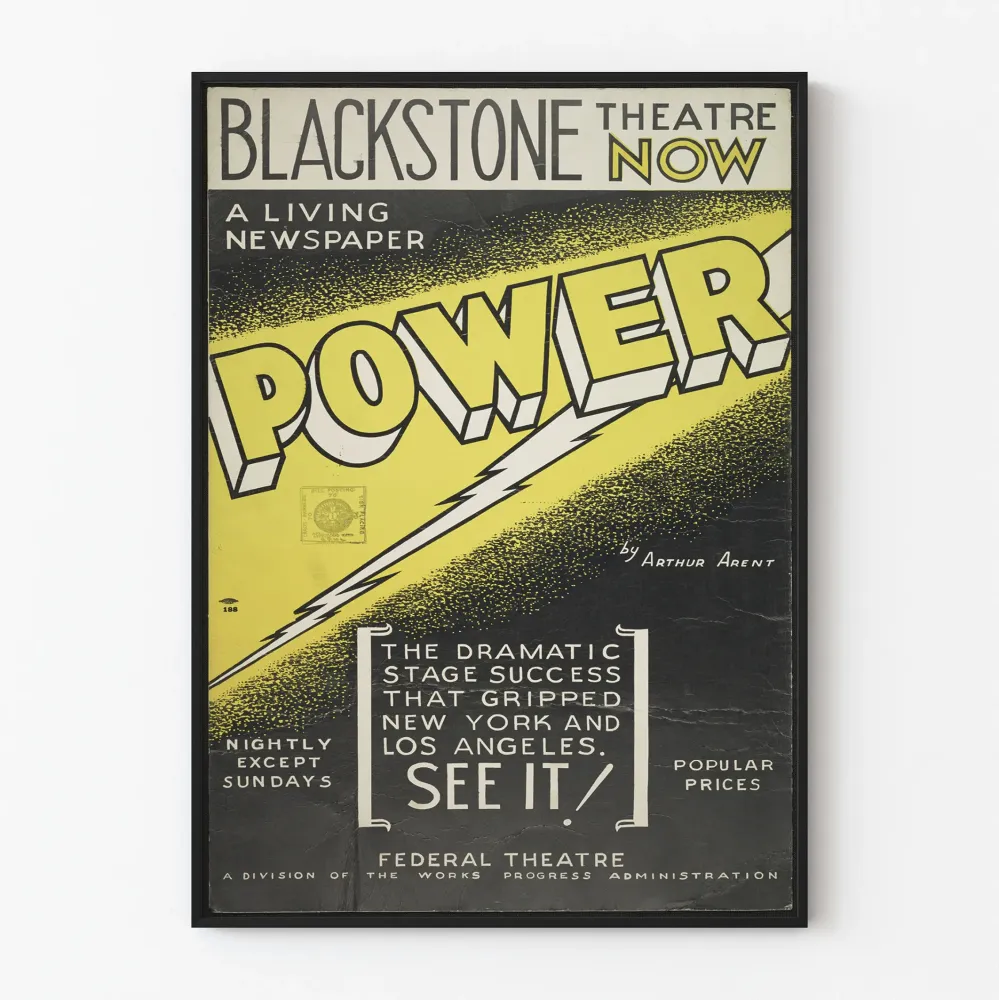 Plakat Vintage Teatr Power - Blackstone Theatre Teraz
