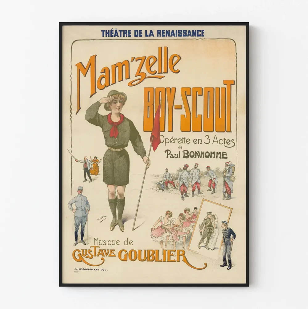 Plakat vintage Teatr Renesans Mam’zelle Boy Scout