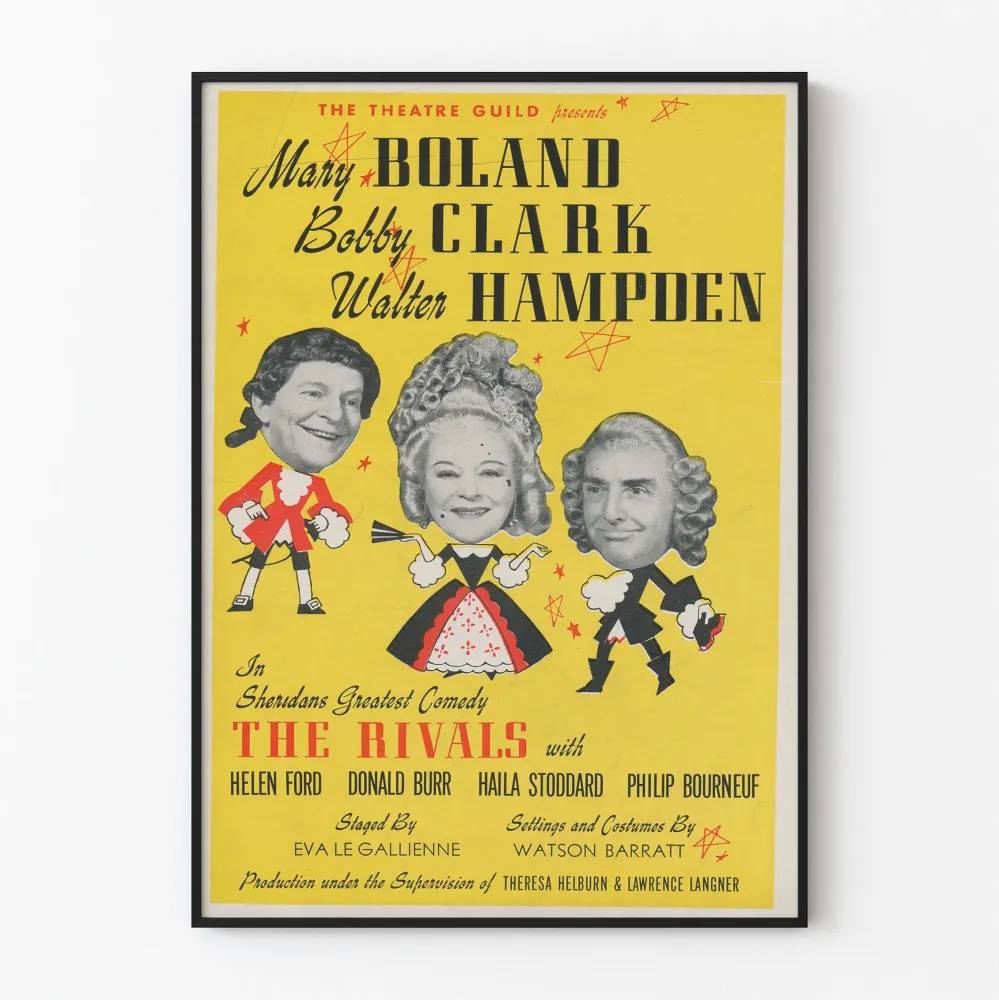 Plakat vintage teatr Rivals - Komedia klasyczna