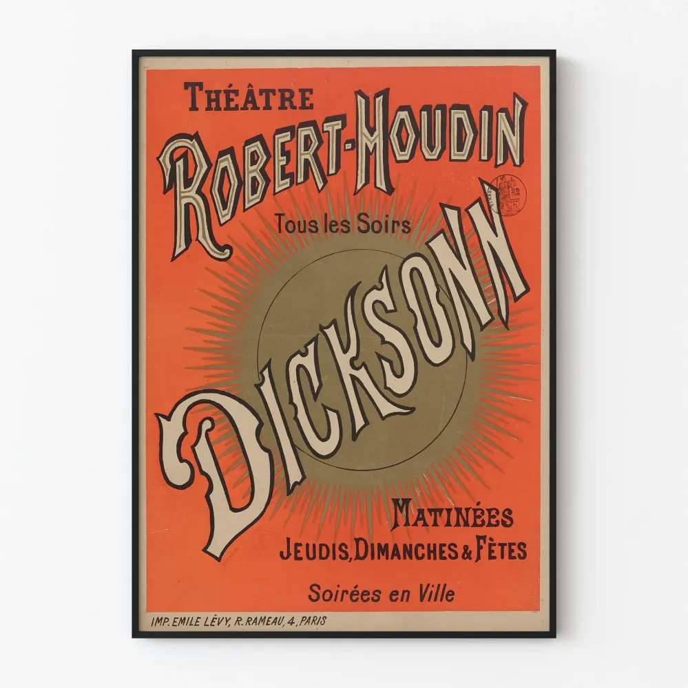 Plakat vintage Teatr Robert-Houdin Dicksonn