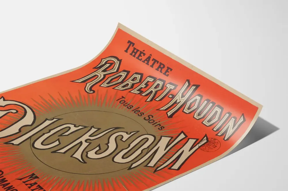 Plakat vintage Teatr Robert-Houdin Dicksonn