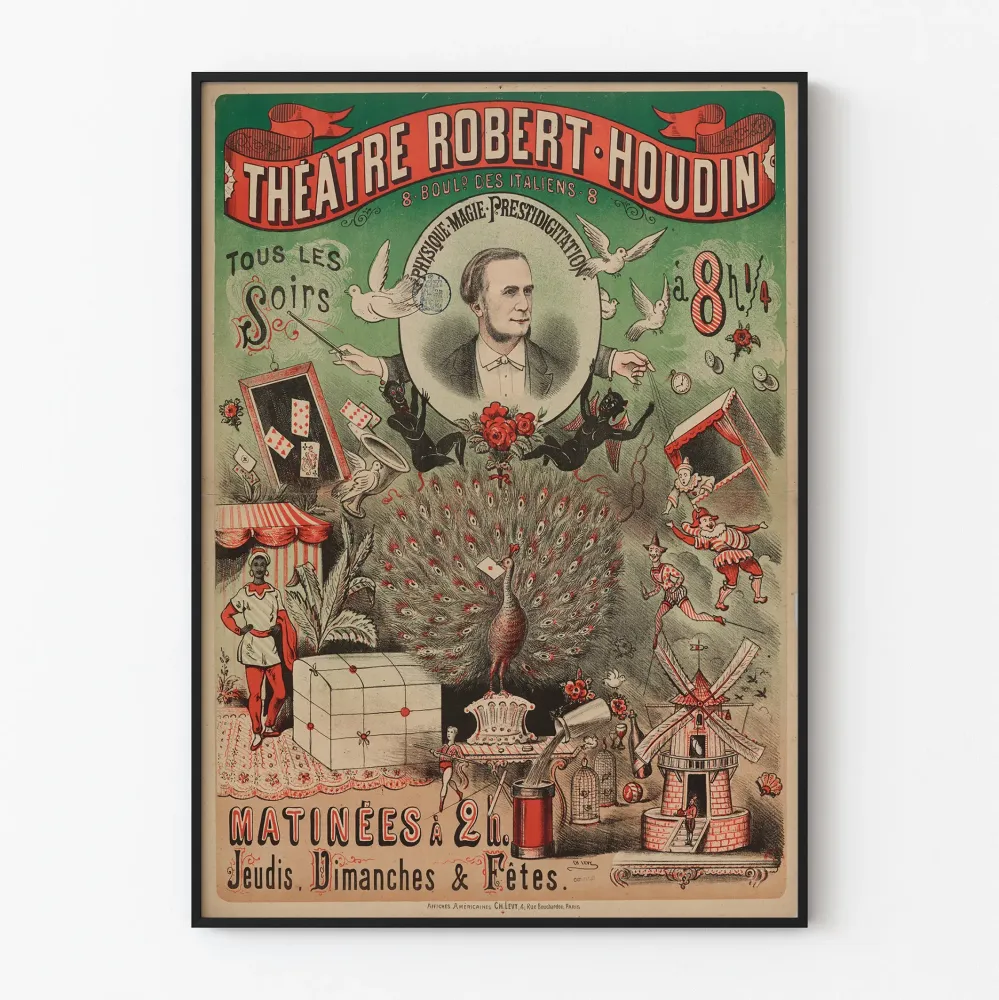 Plakat vintage Teatr Robert-Houdin - Magia i sztuczki klasyczne