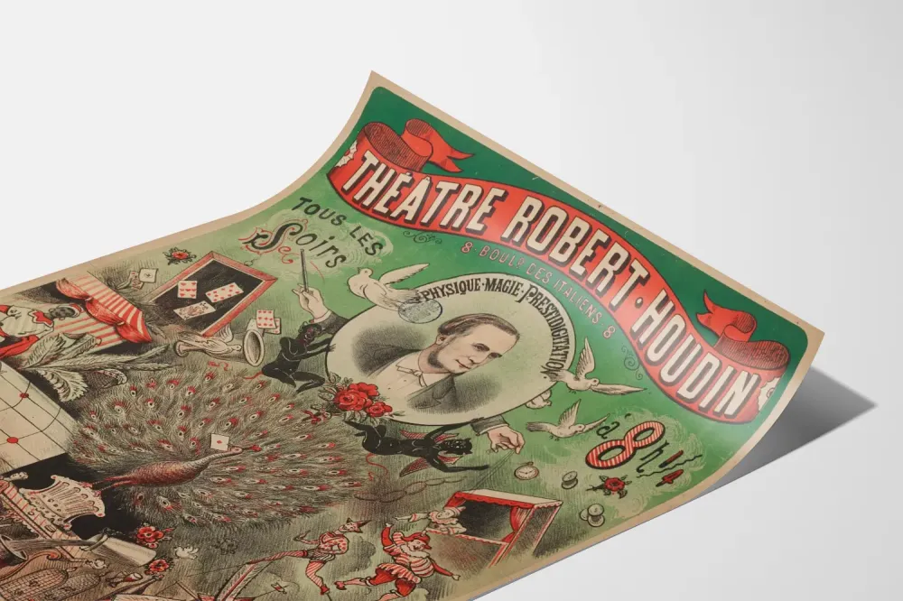 Plakat vintage Teatr Robert-Houdin - Magia i sztuczki klasyczne