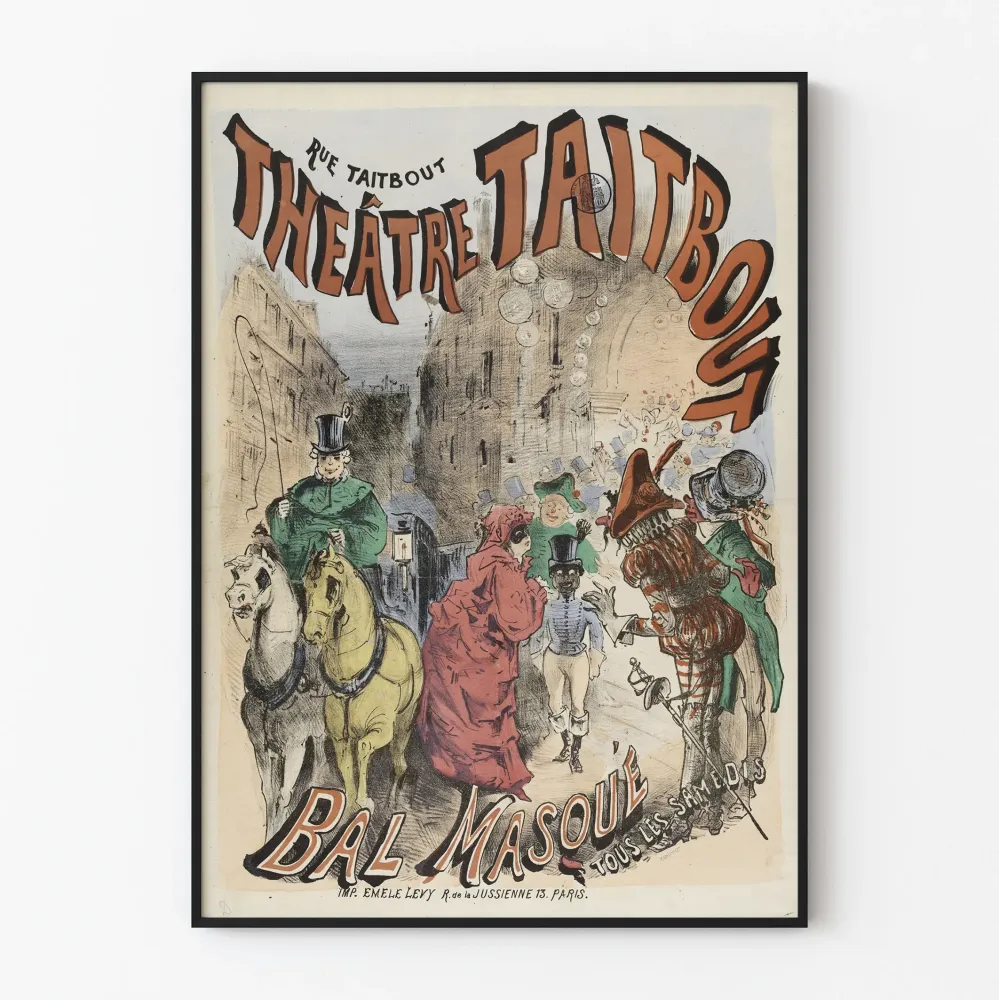 Plakat vintage Teatr Taitbout Bal Maskowy
