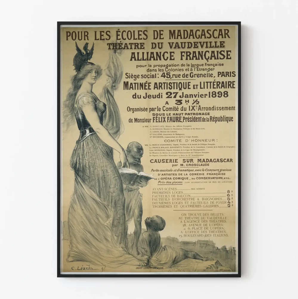 Plakat Vintage Teatr Vaudeville - Dla Szkół Madagaskaru