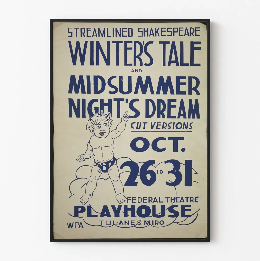 Plakat vintage Teatr Winter's Tale i Sen Nocy Letniej