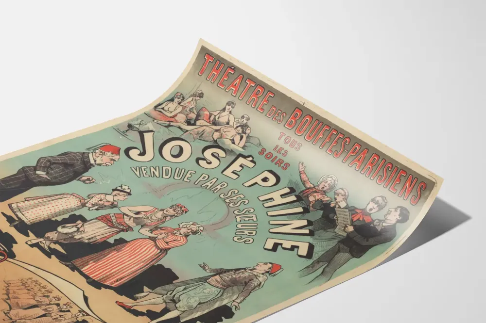 Plakat vintage teatralny Joséphine sprzedany przez jej siostry - Opera komiczna