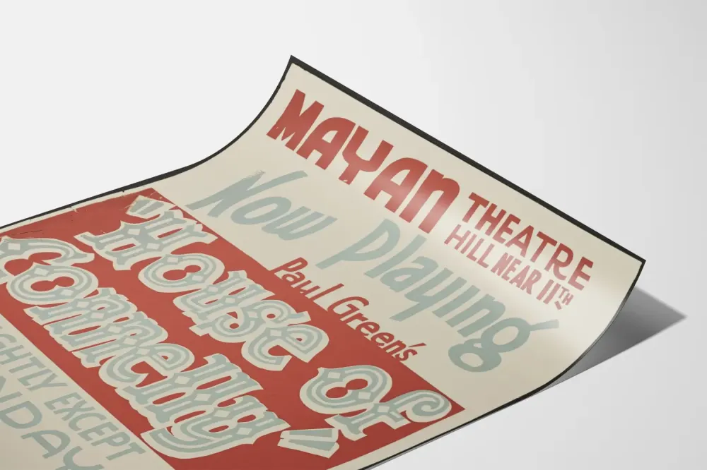Plakat vintage teatru Majan - Dom Connelly'ego