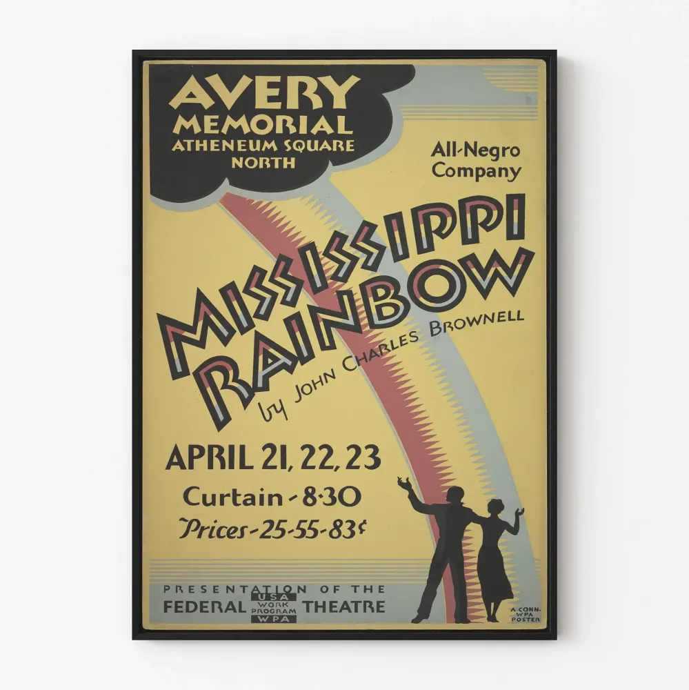 Plakat vintage teatru Mississippi Rainbow