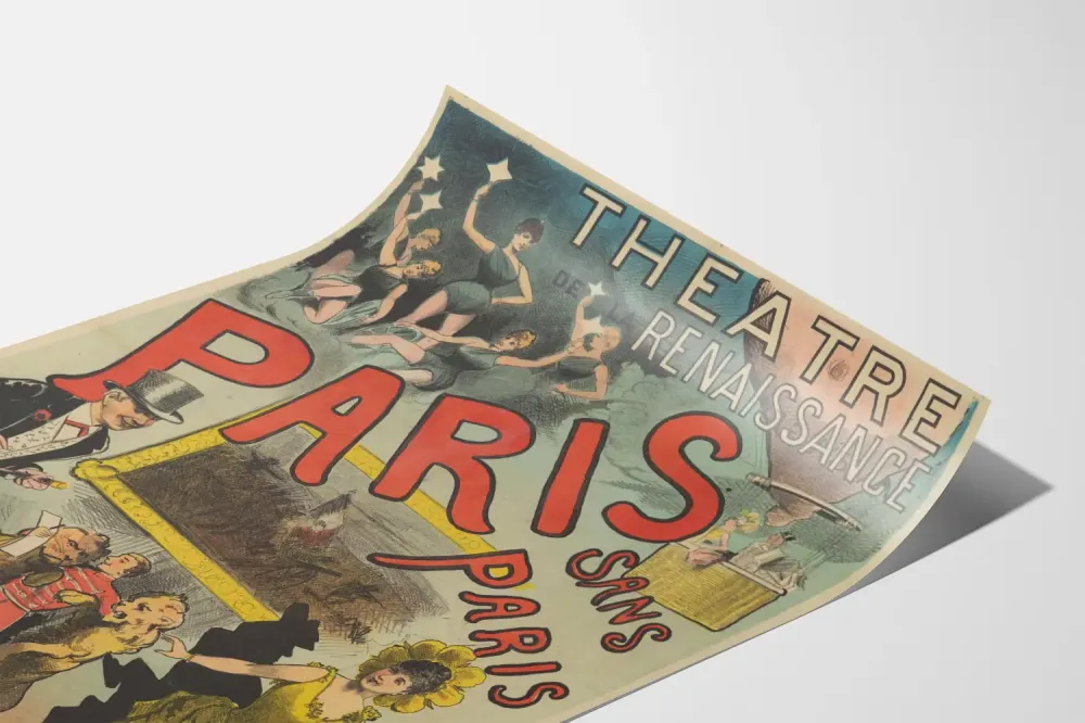 Plakat vintage teatru Théâtre de la Renaissance Paryż bez Paryż