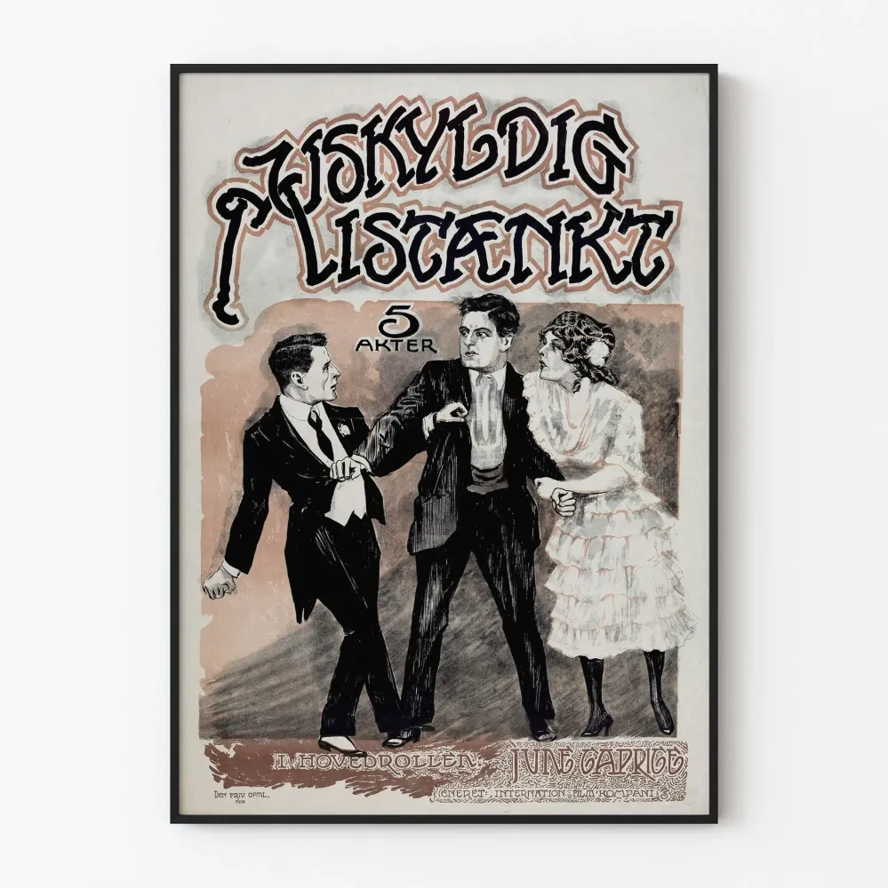Plakat vintage teatru Uskyldigt Mistænkt