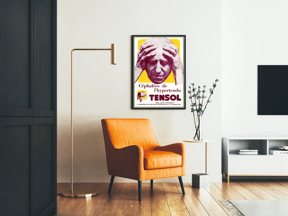 Plakat Vintage Tensol na bóle głowy spowodowane nadciśnieniem