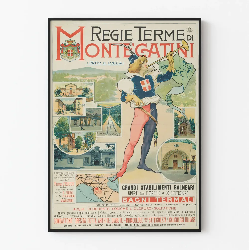 Plakat vintage Termy Montecatini - Plakat styl art déco Włochy
