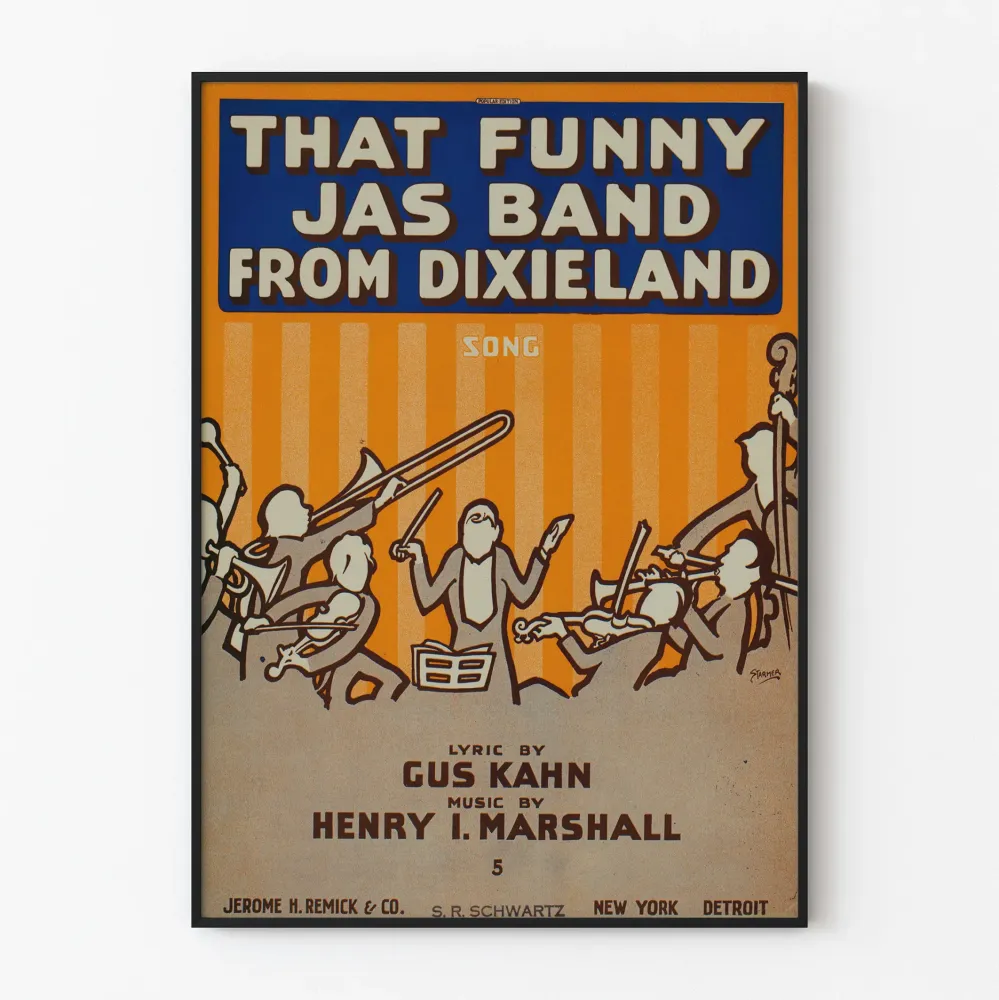 Plakat vintage That Funny Jas Band z Dixielandu