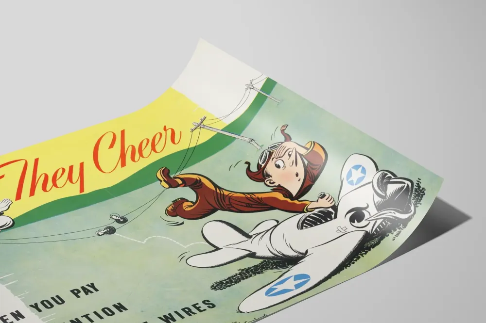 Plakat vintage They Cheer - Bezpieczeństwo Lotnicze i Synowie Telefoniczni