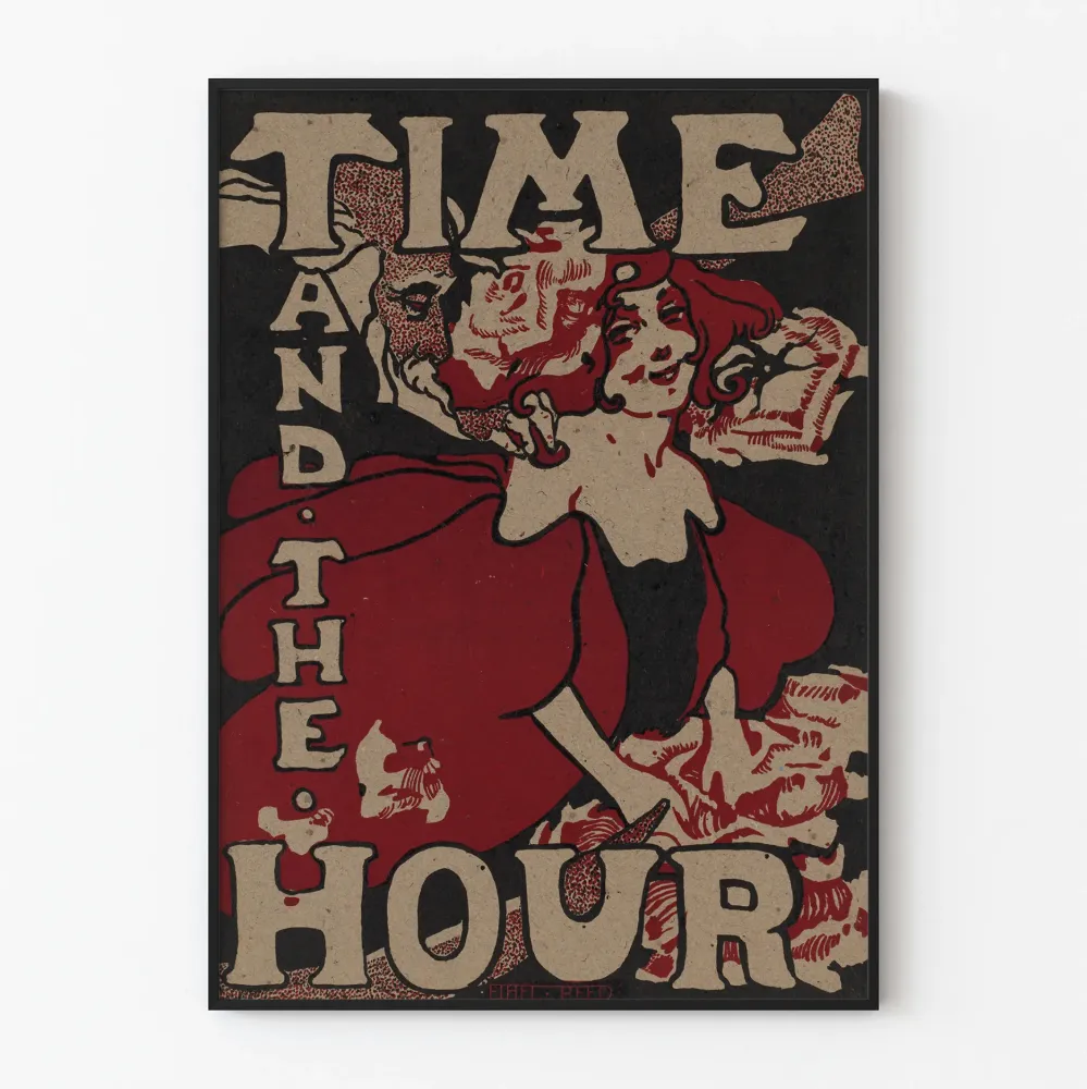 Plakat vintage Time and Hour w stylu secesji