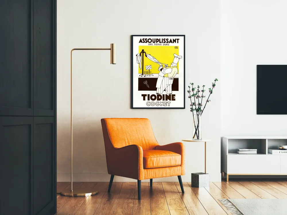 Plakat vintage Tiodine zmiękczający twarde tkaniny