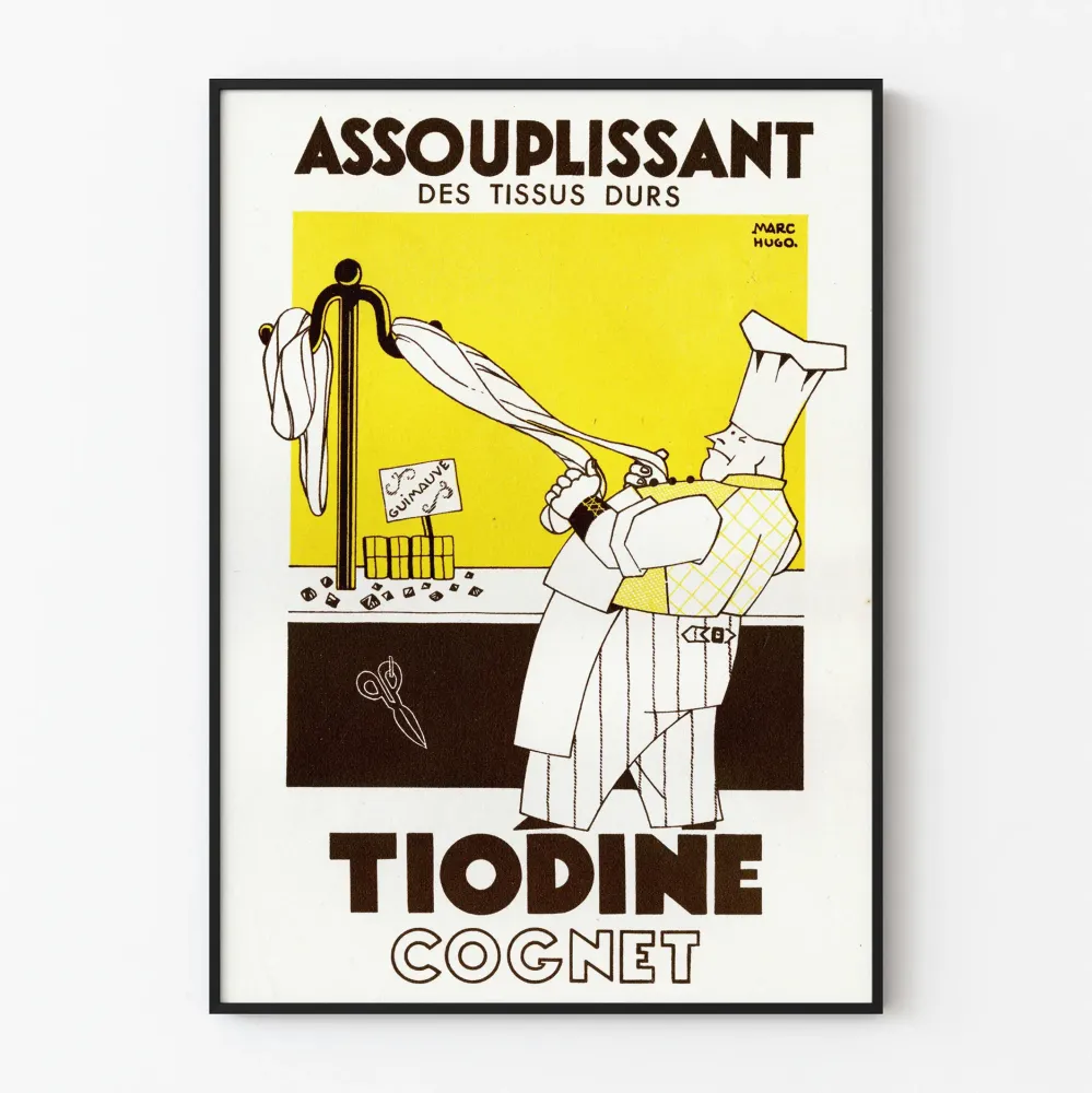 Plakat vintage Tiodine zmiękczający twarde tkaniny